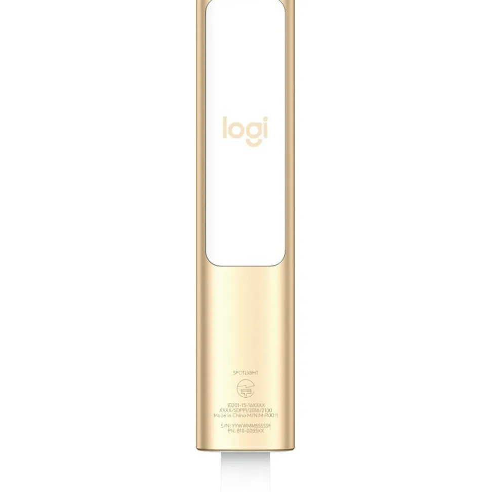 Logitech Spotlight Presentation Remote - Universal Wireless Presentation Clicker with Laser Pointer, Advanced Digital Highlighting, Bluetooth, 30 m Range and Quick Charging, Gold