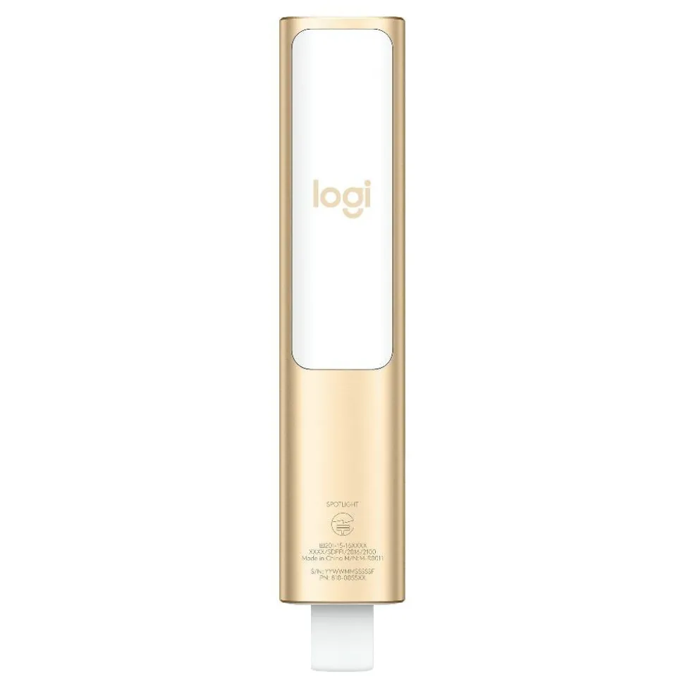 Logitech Spotlight Presentation Remote - Universal Wireless Presentation Clicker with Laser Pointer, Advanced Digital Highlighting, Bluetooth, 30 m Range and Quick Charging, Gold