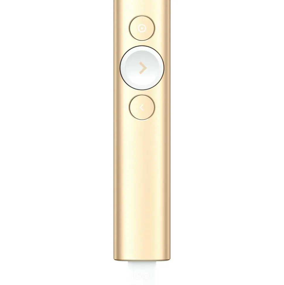 Logitech Spotlight Presentation Remote - Universal Wireless Presentation Clicker with Laser Pointer, Advanced Digital Highlighting, Bluetooth, 30 m Range and Quick Charging, Gold
