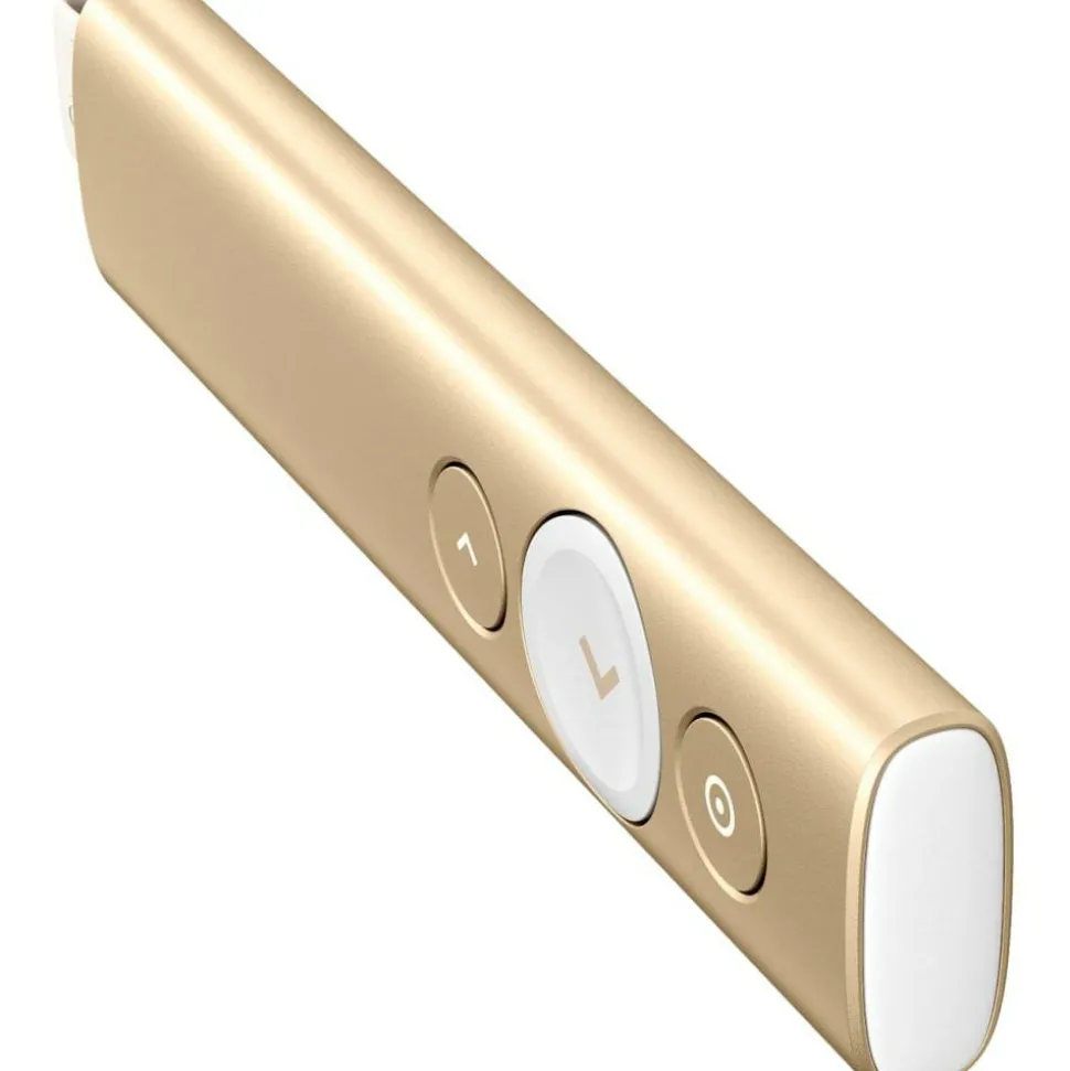 Logitech Spotlight Presentation Remote - Universal Wireless Presentation Clicker with Laser Pointer, Advanced Digital Highlighting, Bluetooth, 30 m Range and Quick Charging, Gold