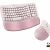 Logitech Wave Keys & Lift Vertical Mouse - Ergonomic Wireless Keyboard and Mouse Combo - with Cushioned Palm Rest (Rose)