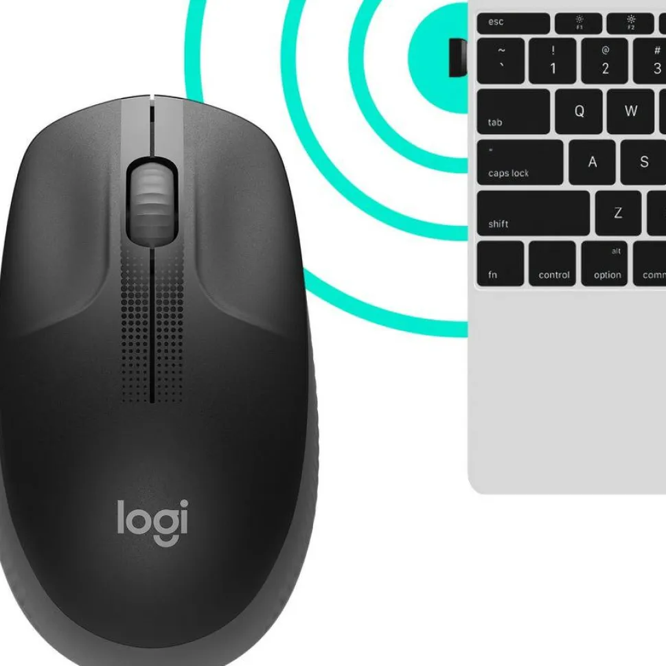 Logitech Wireless Mouse M190 - Full Size Ambidextrous Curve Design, 18-Month Battery with Power Saving Mode, Precise Cursor Control & Scrolling, Wide Scroll Wheel, Thumb Grips (Charcoal)