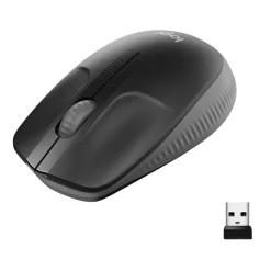 Logitech Wireless Mouse M190 - Full Size Ambidextrous Curve Design, 18-Month Battery with Power Saving Mode, Precise Cursor Control & Scrolling, Wide Scroll Wheel, Thumb Grips (Charcoal)
