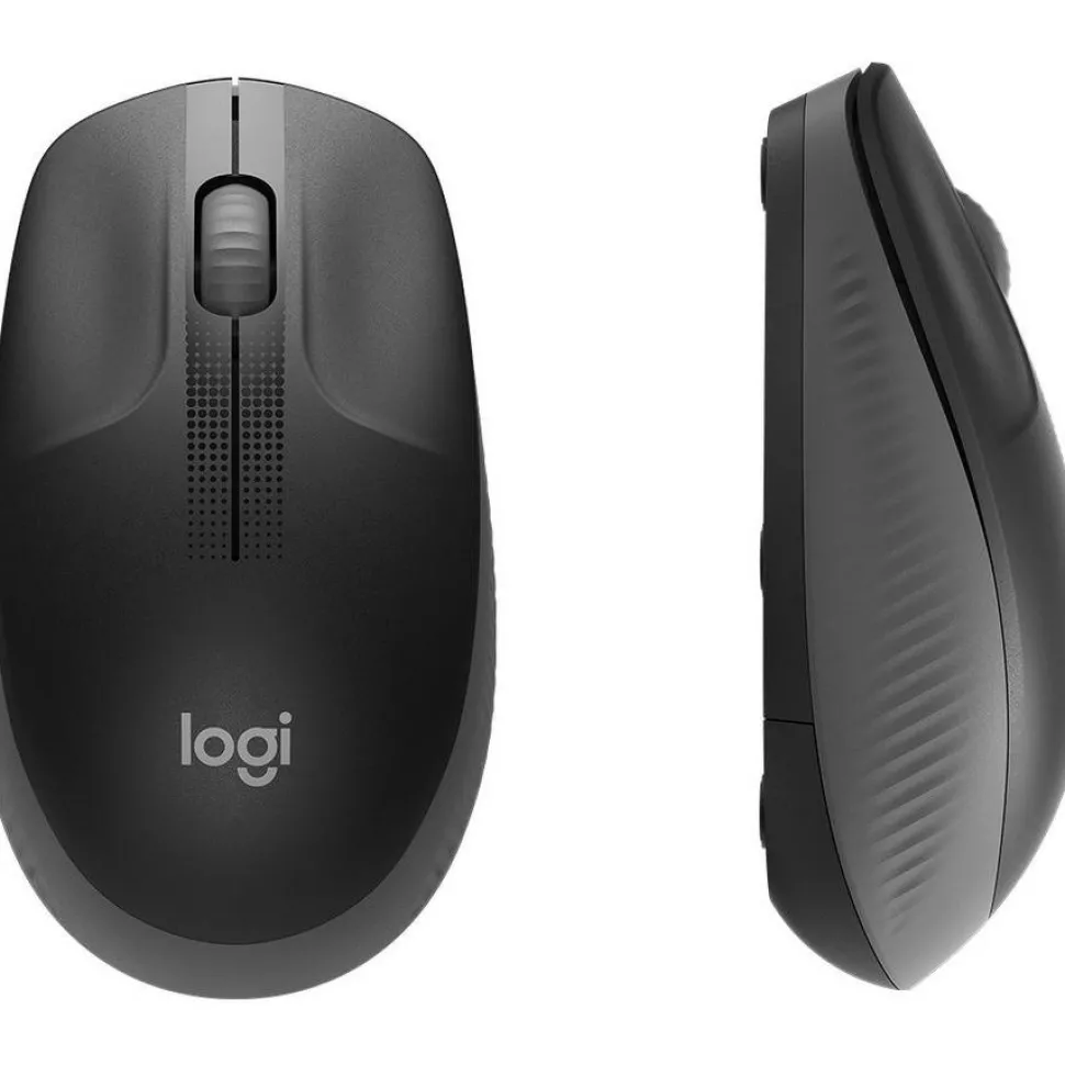 Logitech Wireless Mouse M190 - Full Size Ambidextrous Curve Design, 18-Month Battery with Power Saving Mode, Precise Cursor Control & Scrolling, Wide Scroll Wheel, Thumb Grips (Charcoal)