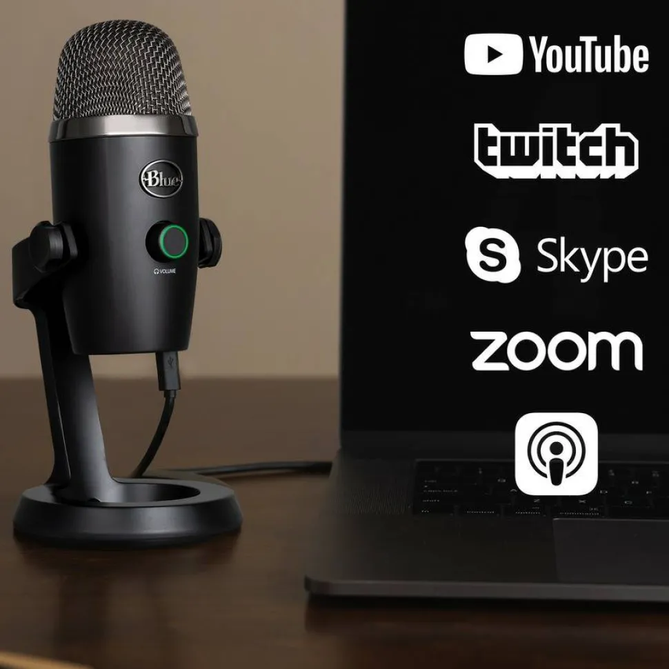 Logitech Yeti Nano Wired Condenser Microphone for Podcasting, Conferencing - Black