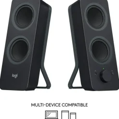 Logitech Z207 Bluetooth Computer Speakers, Black, Pack Of 2