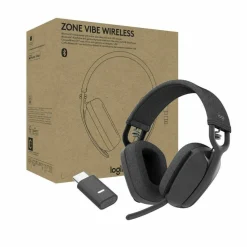 Logitech Zone Vibe Wireless Bluetooth headphones with USB receiver and noise-canceling mic