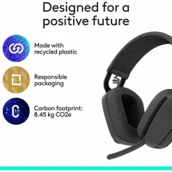 Logitech Zone Vibe Wireless Bluetooth headphones with USB receiver and noise-canceling mic