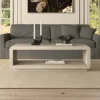 Lonni 47" Wide Rectangular Coffee Table in Alder White