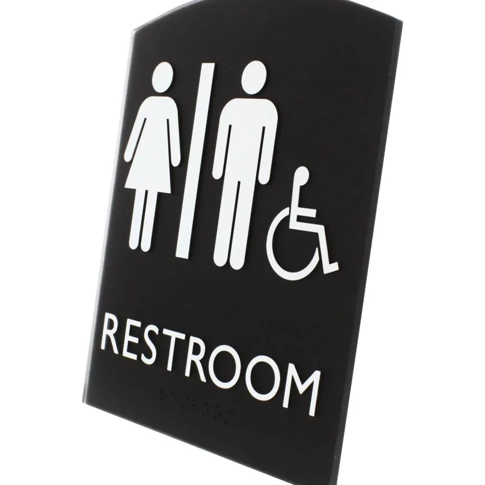 Lorell Arched Unisex Handicap Restroom Sign