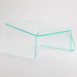Lorell Acrylic Phone Stand, 11"W x 10"D x 5 1/2"H, Clear/Green Edge