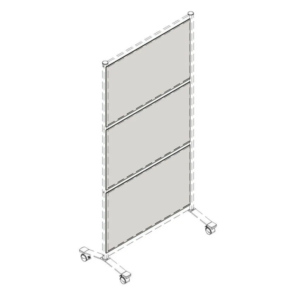 Lorell Adaptable Panel Dividers, 24"W x 2"H x 37"D, Aluminum, Acrylic, Frosted