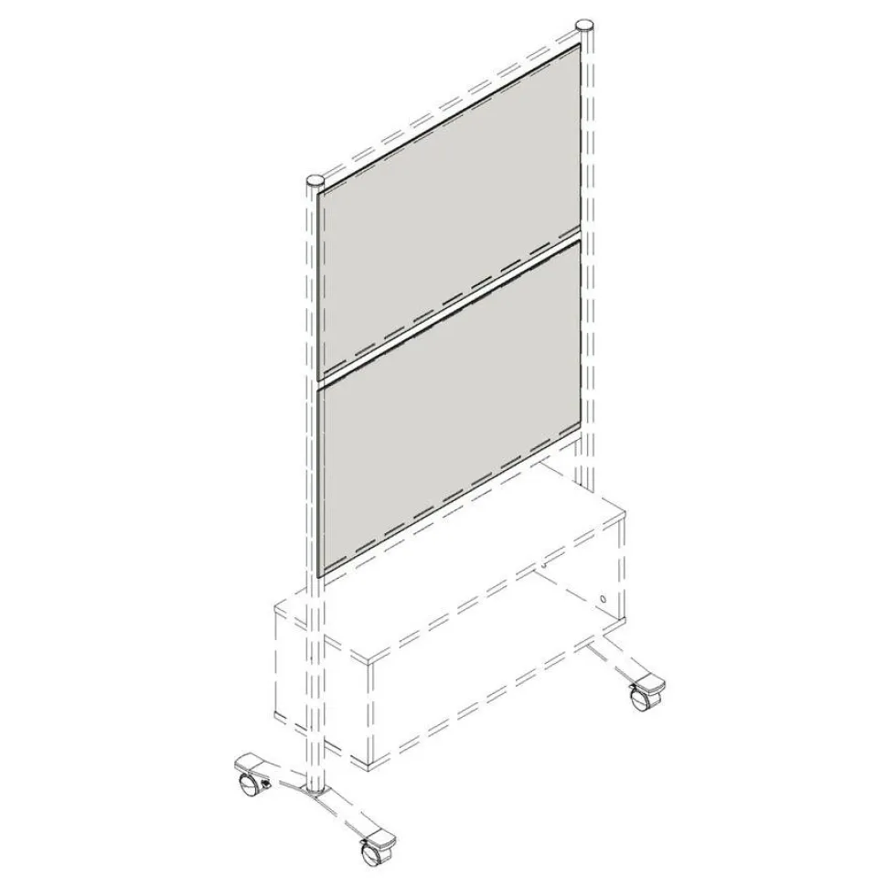 Lorell Adaptable Panel Dividers, 24"W x 2"H x 37"D, Aluminum, Acrylic, Frosted