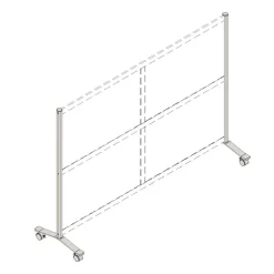 Lorell Adaptable Panel Legs for 50"H Configuration, 18.75"W x 2"D x 48.37"H, Aluminum, Silver, 2 / Set