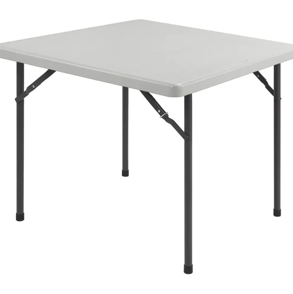 Lorell Banquet Folding Table, Square, 3'W, Platinum