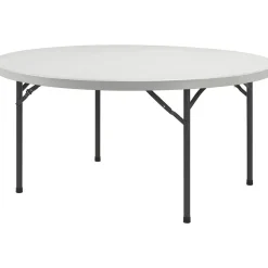 Lorell Banquet Folding Table, Round, 29-1/4"H x 48"W x 48"D, Platinum