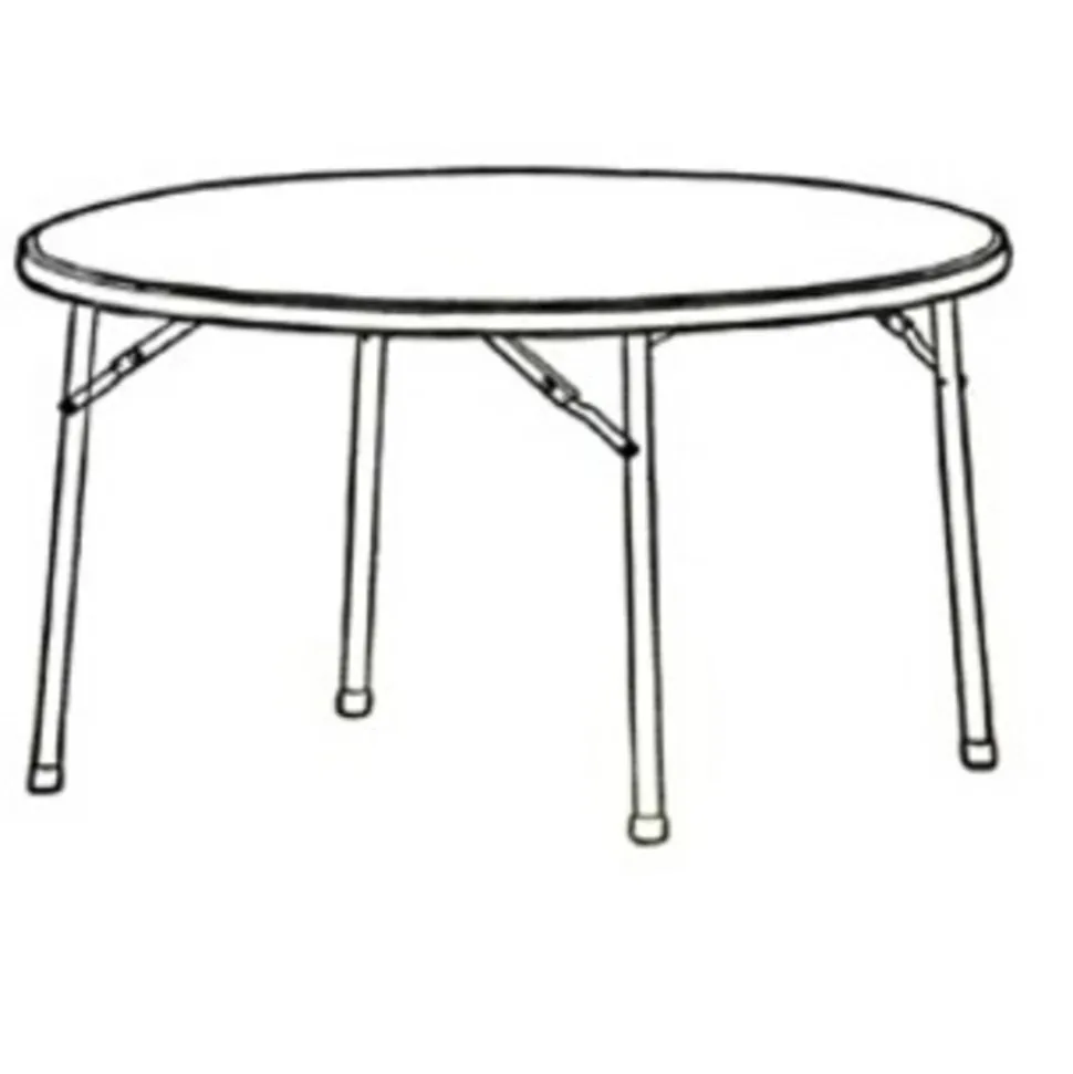 Lorell Banquet Folding Table, Round, 29-1/4"H x 48"W x 48"D, Platinum