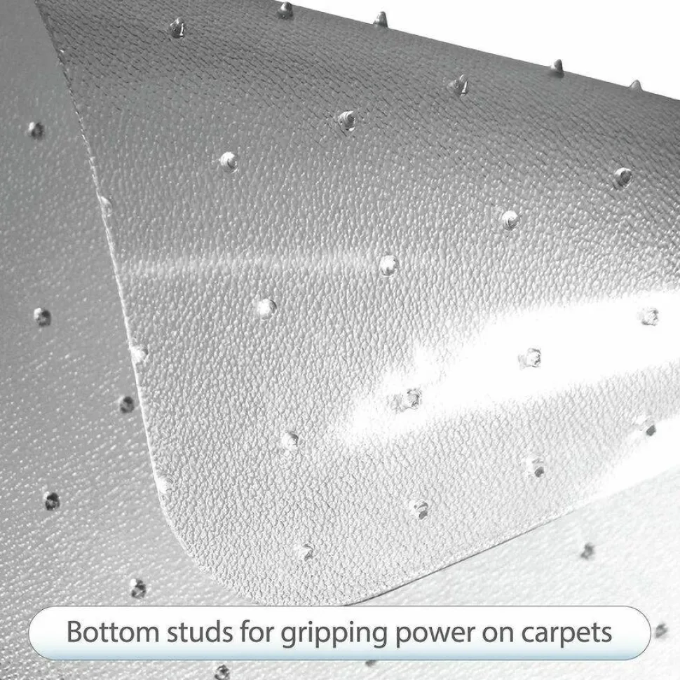 Lorell Beveled Edge Low Pile Studded Chair Mat, 36" x 48", Standard Lip