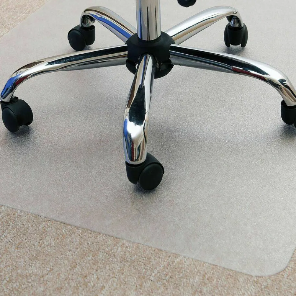 Lorell Beveled Edge Low Pile Studded Chair Mat, 36" x 48", Standard Lip