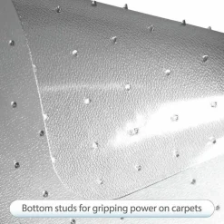 Lorell Beveled Edge Low Pile Studded Chair Mat, 46" x 60", Wide Lip