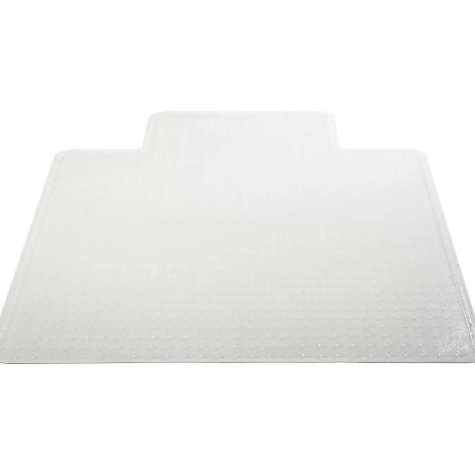 Lorell Beveled Edge Low Pile Studded Chair Mat, 46" x 60", Wide Lip