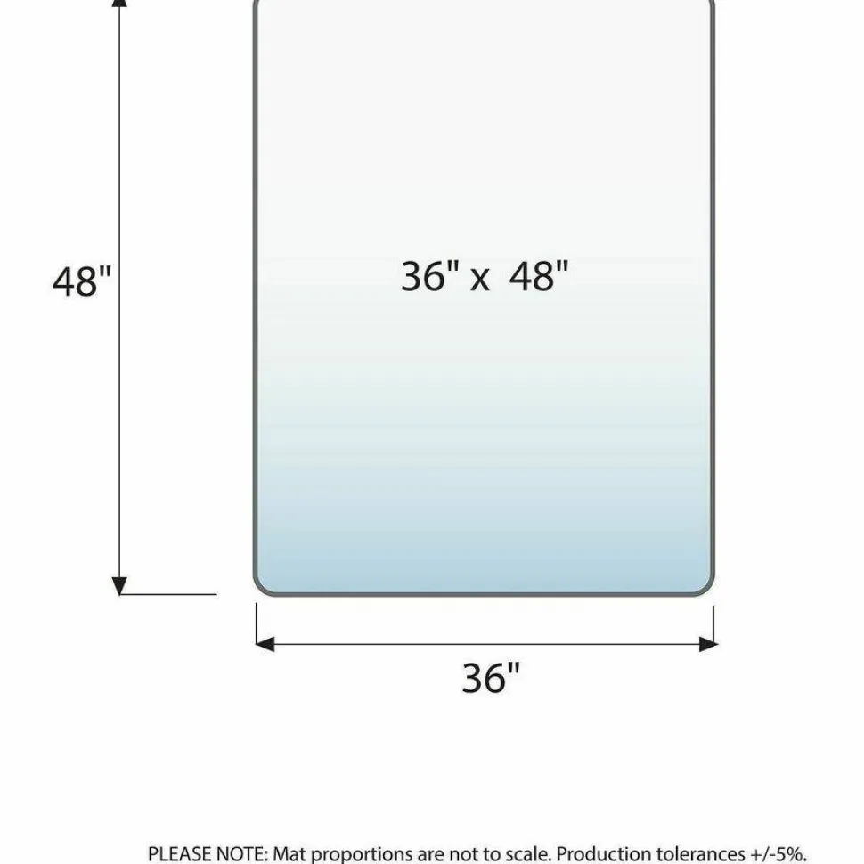 Lorell Big and Tall Polycarbonate Low Pile Studded Chair Mat, 36" x 48"
