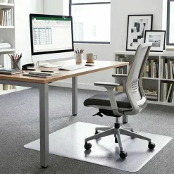 Lorell Big and Tall Polycarbonate Low Pile Studded Chair Mat, 36