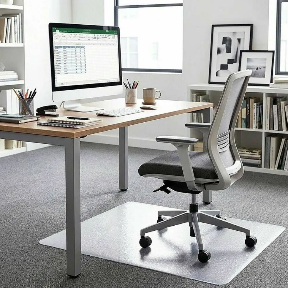 Lorell Big and Tall Polycarbonate Low Pile Studded Chair Mat, 36" x 48"