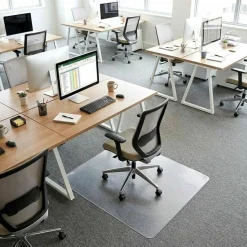 Lorell Big and Tall Polycarbonate Low Pile Studded Chair Mat, 36