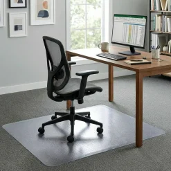 Lorell Big and Tall Polycarbonate Low Pile Studded Chair Mat, 45