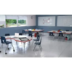 Lorell Classroom Adjustable Activity Table Legs, Low-Height, Chrome/Silver Mist, Set Of 4