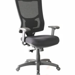 Lorell Conjure High-Back Swivel/Tilt Office Chair - Fabric, Polyurethane, Molded Foam Seat Material - High Back - Black - Armrest - 1Each