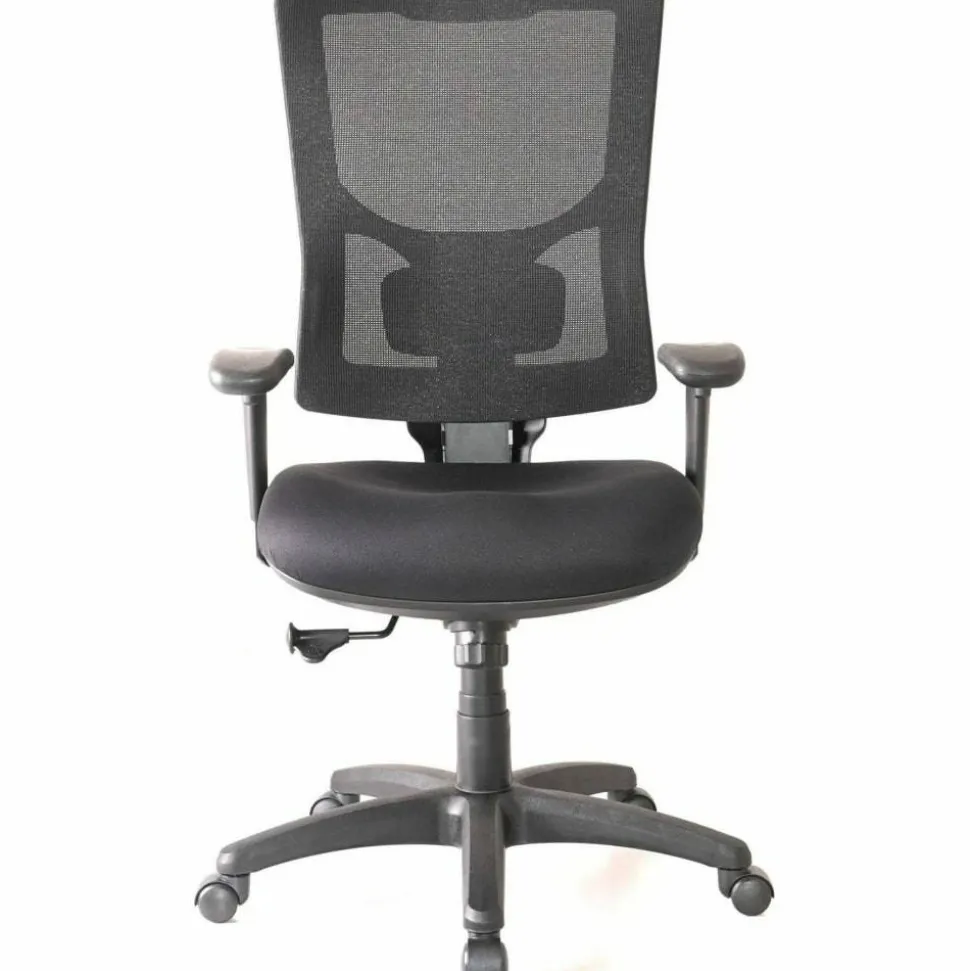 Lorell Conjure High-Back Swivel/Tilt Office Chair - Fabric, Polyurethane, Molded Foam Seat Material - High Back - Black - Armrest - 1Each