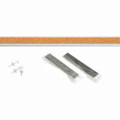 Lorell Cork Bulletin Bar, 18", Silver Aluminum Frame