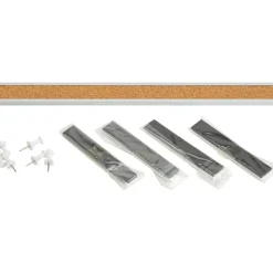 Lorell Cork Bulletin Board Bar, 36", Silver Aluminum Frame