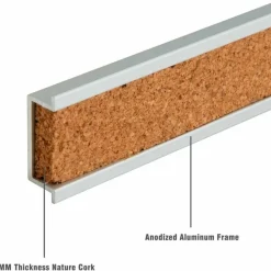 Lorell Cork Bulletin Board Bar, 48", Silver Aluminum Frame