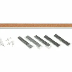 Lorell Cork Bulletin Board Bar, 48", Silver Aluminum Frame