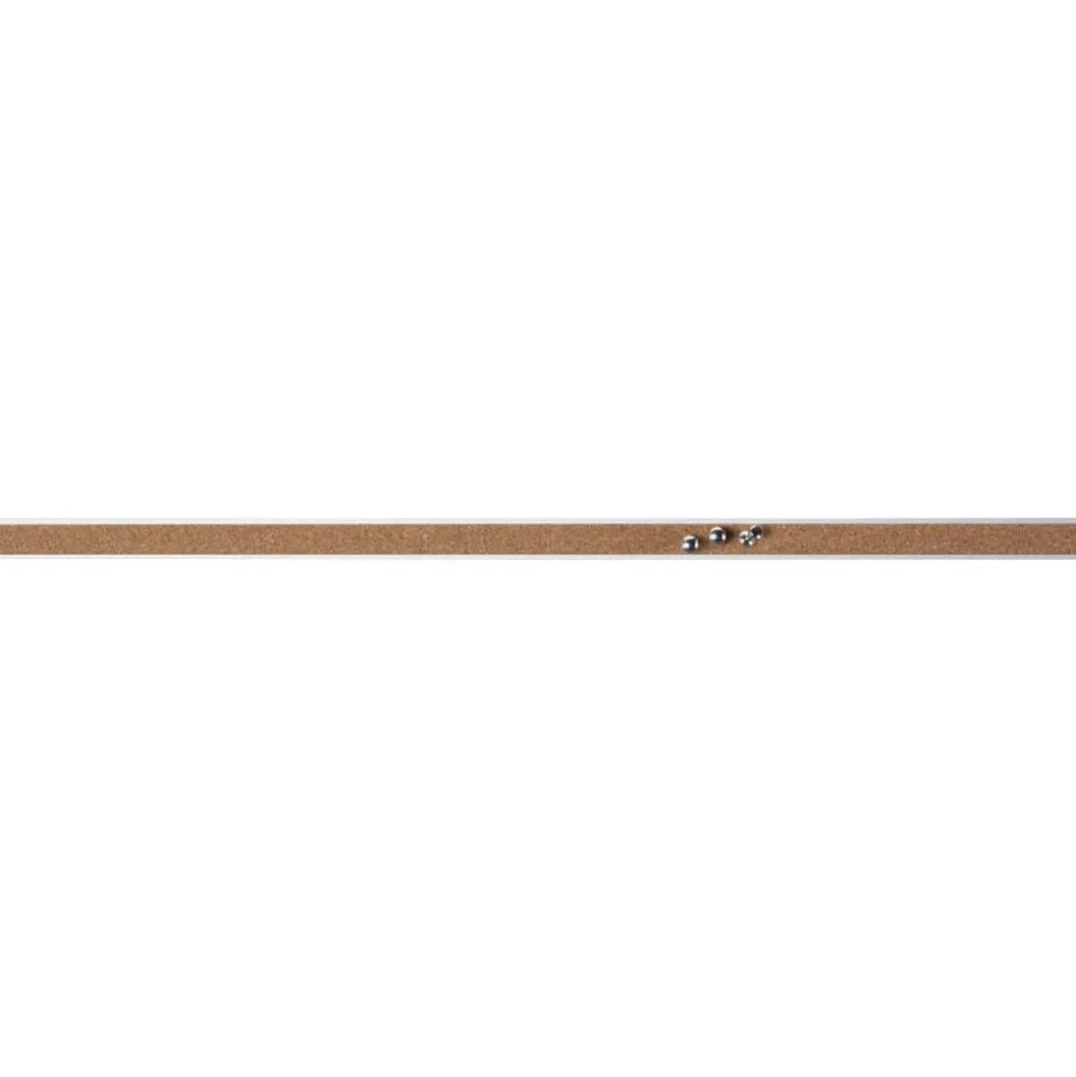 Lorell Cork Strip Bulletin Bars, 1" x 36", Silver, Pack Of 3