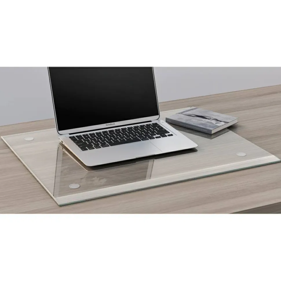 Lorell Desk Pad - Rectangular - 24" Width - Rubber - Clear