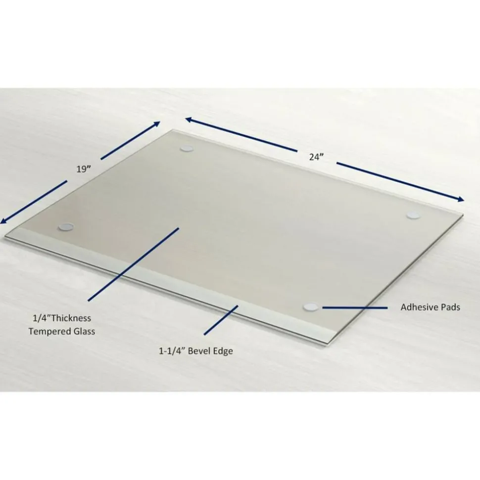 Lorell Desk Pad - Rectangular - 24" Width - Rubber - Clear