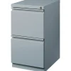 Lorell 19-7/8"D Vertical 2-Drawer Mobile Pedestal File Cabinet, Platinum
