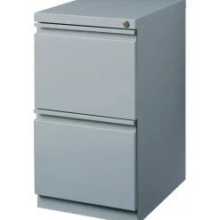 Lorell 19-7/8"D Vertical 2-Drawer Mobile Pedestal File Cabinet, Platinum
