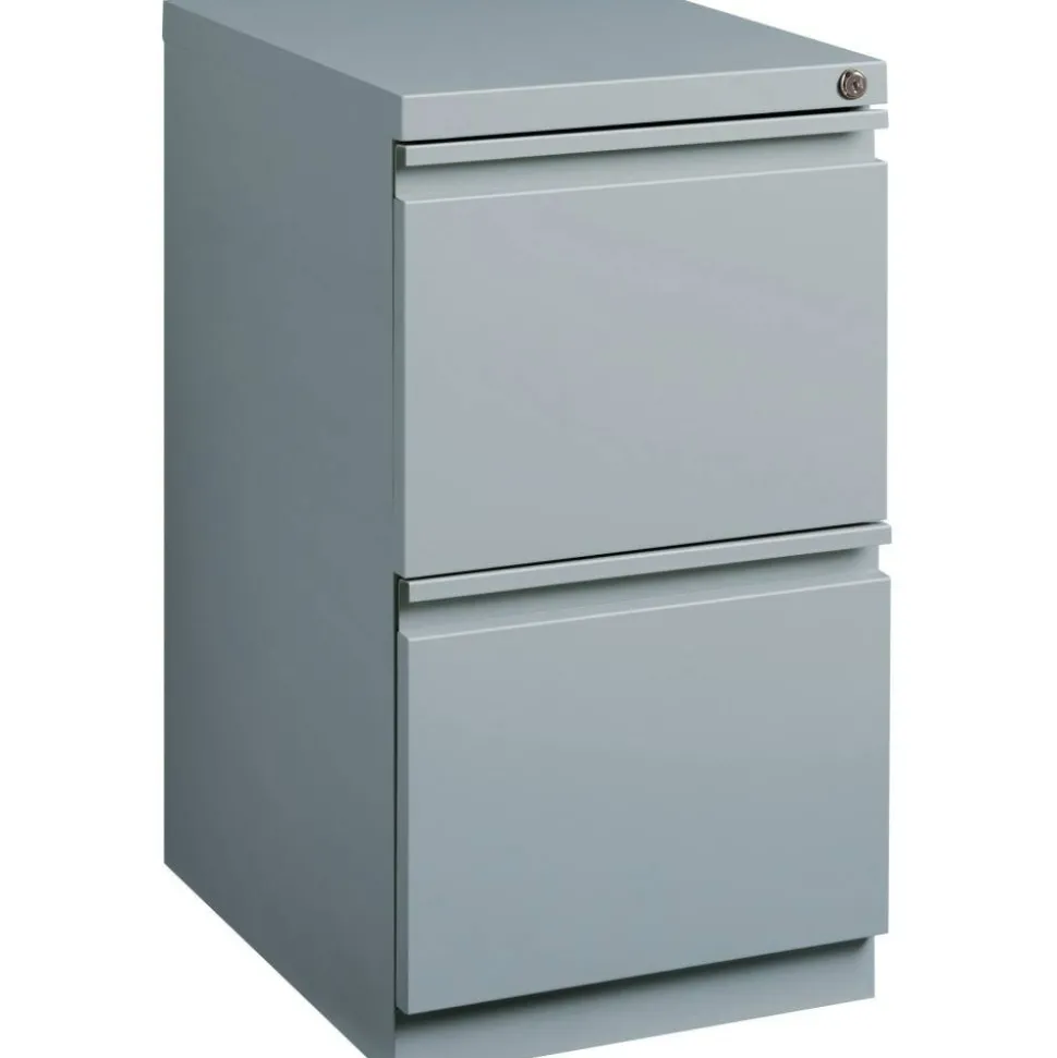 Lorell 19-7/8"D Vertical 2-Drawer Mobile Pedestal File Cabinet, Platinum