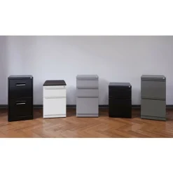 Lorell 19"D Vertical 2-Drawer Mobile Pedestal File Cabinet, Black