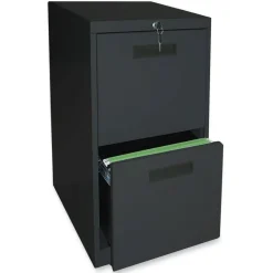 Lorell 19"D Vertical 2-Drawer Mobile Pedestal File Cabinet, Black