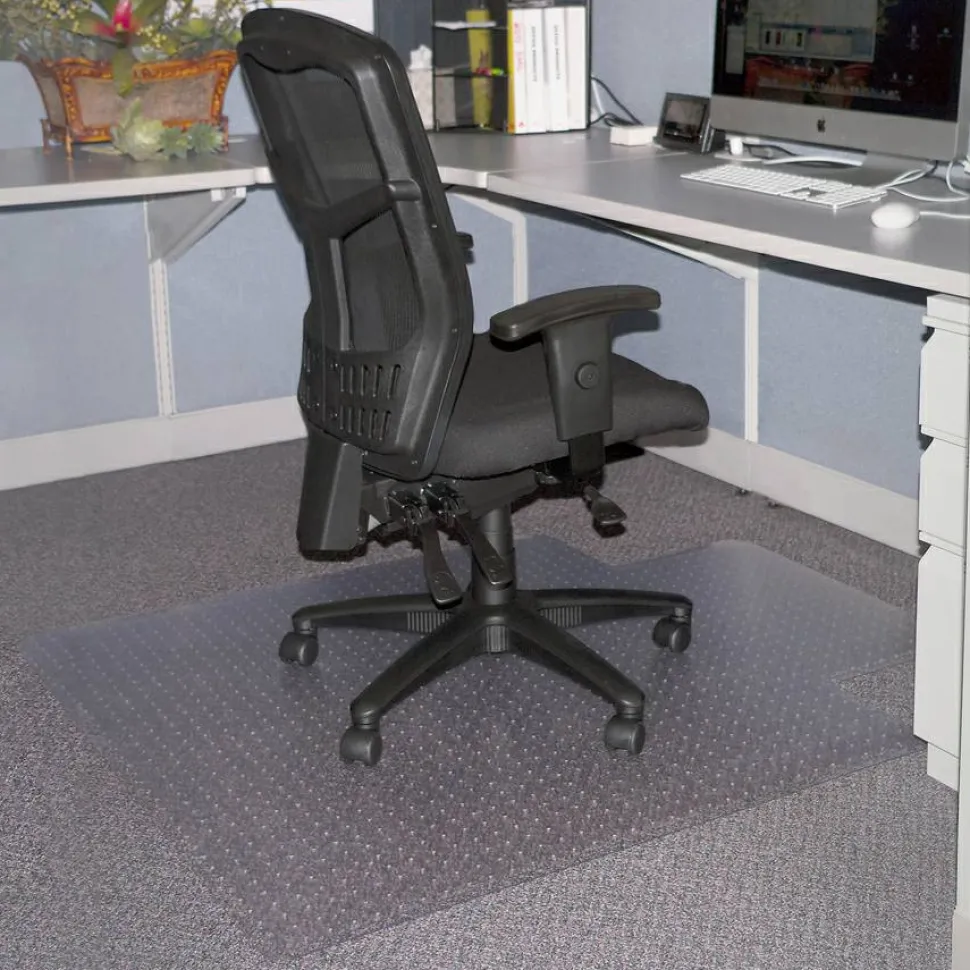 Lorell Economy Studded Chair Mat, 36" x 48", Standard Lip