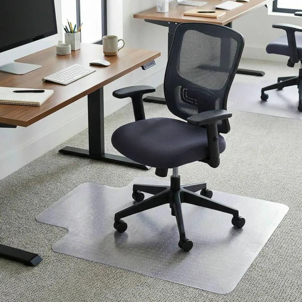 Lorell Economy Studded Chair Mat, 36" x 48", Standard Lip