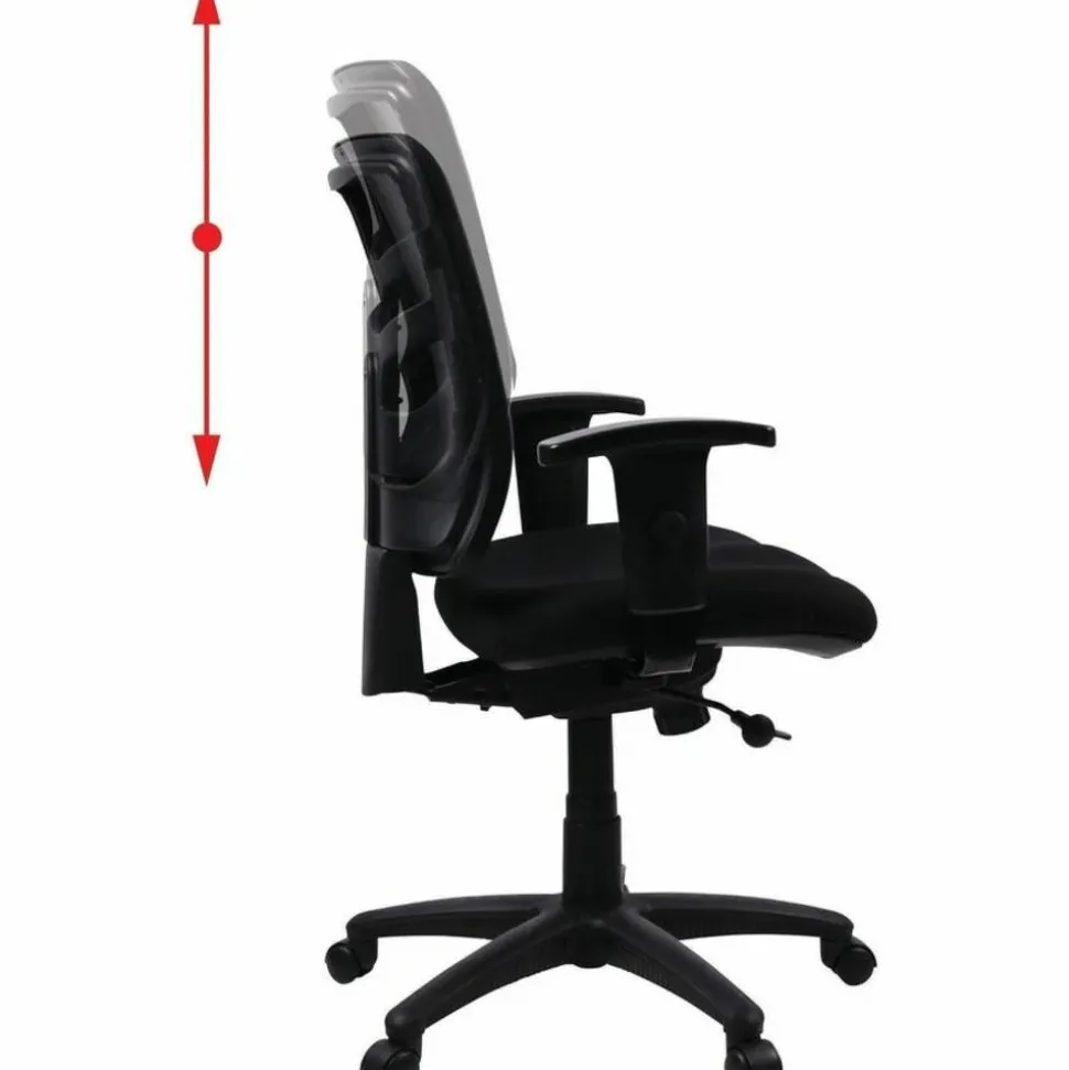 Lorell Ergonomic Mesh/Fabric Mid-Back Chair, Swivel Tilt, Black