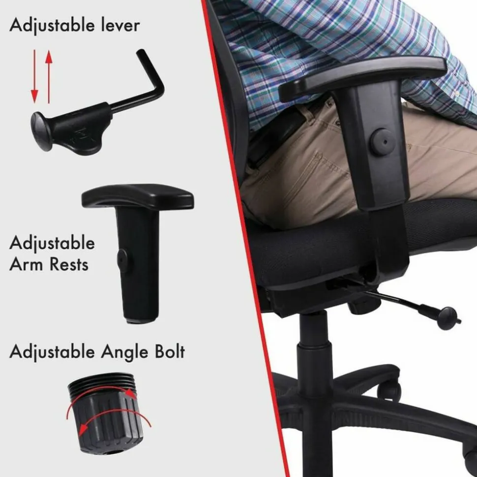 Lorell Ergonomic Mesh/Fabric Mid-Back Chair, Swivel Tilt, Black