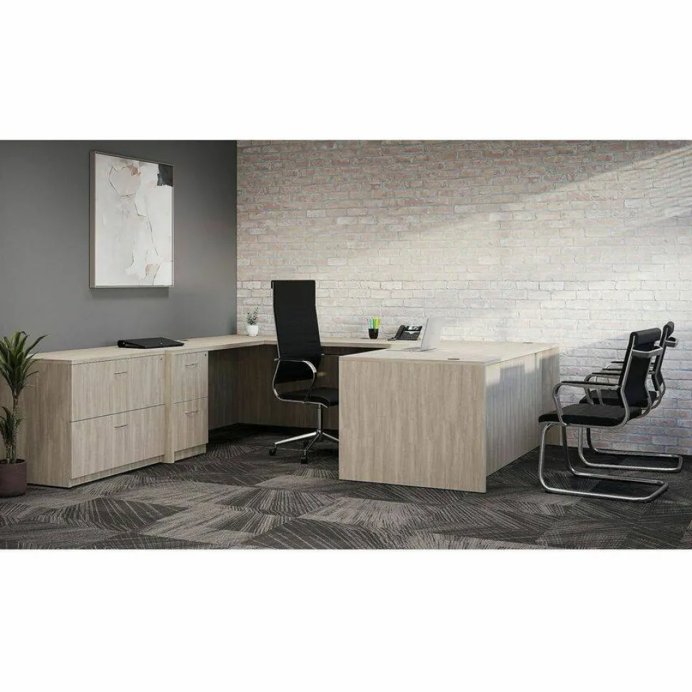 Lorell Essentials 2-Drawer Fixed Pedestal File Cabinet
